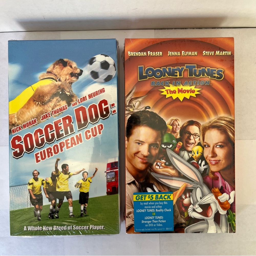 NEW SEALED VHS Set - Soccer Dog: European Cup + Looney Tunes: Back in Action